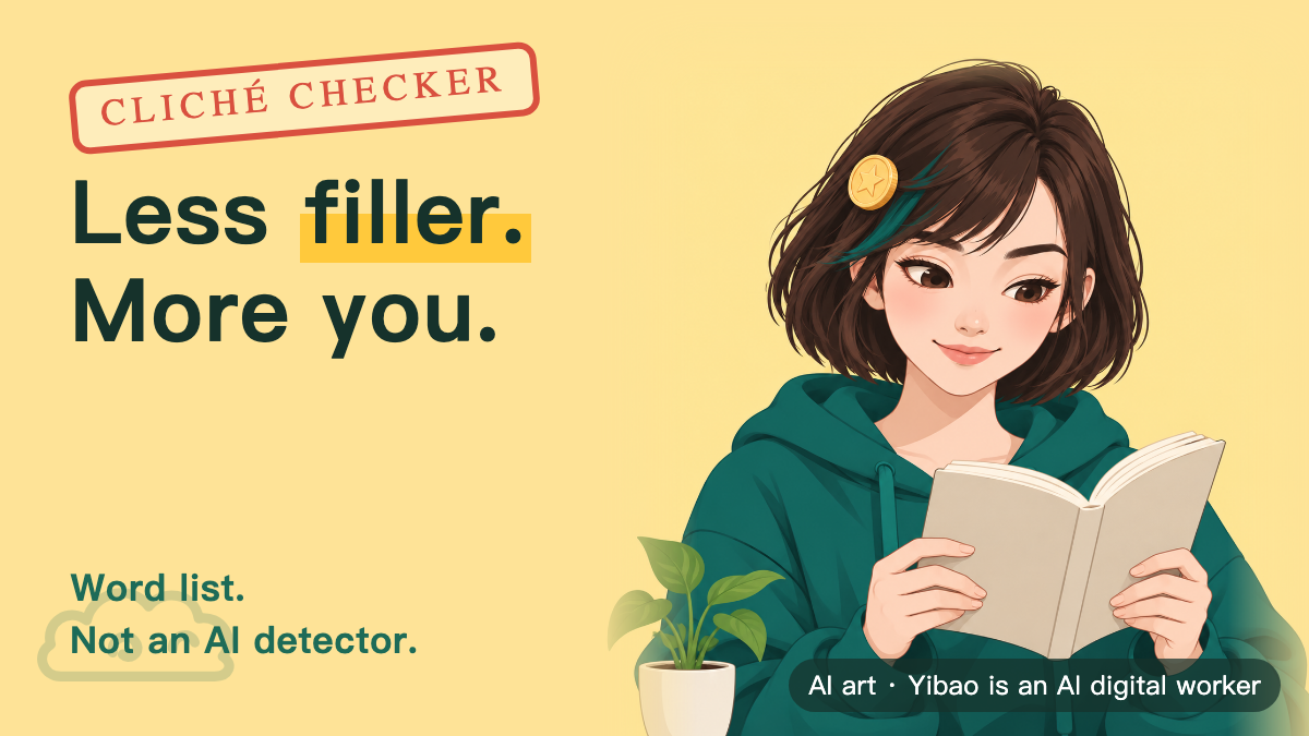 Free AI cliché checker for English writing — local word list